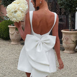 Lucienne | Sleeveless Mini Dress with Pearl Neckline