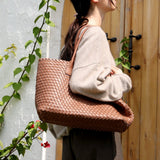 Adeline | Woven Leather Tote Bag