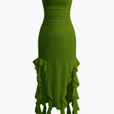 Harper | Bandeau Maxi Dress with Elegant Ruffle Detail