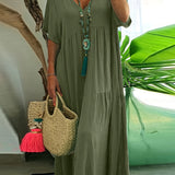 Florence | Plus Size Ruffled Layer Dress with Tummy Control