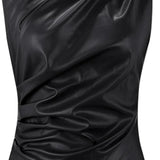 Juliette | Sleeveless Shimmer Top with Stand Collar