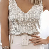 Adeline | Sequin V-Neck Sleeveless Top