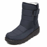 Women's Winter Snow Boots with Plush Lining – Water-Resistant Ankle Boots with Strap & Non-Slip Sole