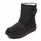 Women's Winter Snow Boots with Plush Lining – Water-Resistant Ankle Boots with Strap & Non-Slip Sole