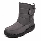 Women's Winter Snow Boots with Plush Lining – Water-Resistant Ankle Boots with Strap & Non-Slip Sole