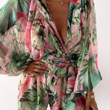 Emmeline | V-Neck Wrap Front Short Set with Tie Waist