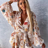 Emmeline | V-Neck Wrap Front Short Set with Tie Waist