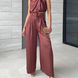 Juliette | Women's Halter Neck Top and High-Waist Trouser Set