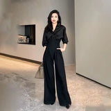 Isla | High-Waisted Wide-Leg Trousers for Women with Crossed Waistband and Pleats