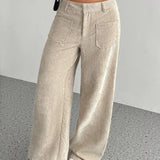 Hannah | High-Waisted Wide-Leg Trousers with Patch Pockets