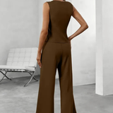 Viviana | Two-Piece Waistcoat and Wide-Leg Trouser Set