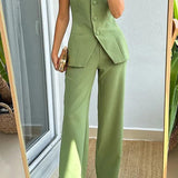 Roselyn | Strapless Two-Piece Set with Asymmetrical Button Detail