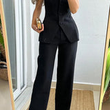Roselyn | Strapless Two-Piece Set with Asymmetrical Button Detail