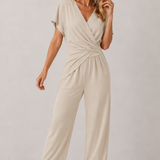 Abigail | Women's Short Sleeve Wrap Jumpsuit