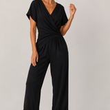 Abigail | Women's Short Sleeve Wrap Jumpsuit