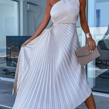Vivienne | One Shoulder Pleated Maxi Dress