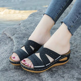 Elsie | Wedge Sole Cut-Out Sandals