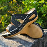 Elsie | Wedge Sole Cut-Out Sandals