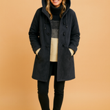 Women's Hooded Winter Jacket – Insulated Lined Toggle Jacket