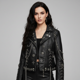 Arthur | Unisex Punk Rock Leather Biker Coat