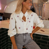 Celestine | Floral Print Collar Blouse with Elegant Fit