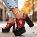Penelope | Mary Jane Platform Block Heel Shoes