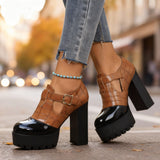 Penelope | Mary Jane Platform Block Heel Shoes