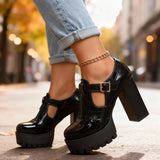 Penelope | Mary Jane Platform Block Heel Shoes
