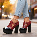 Penelope | Mary Jane Platform Block Heel Shoes