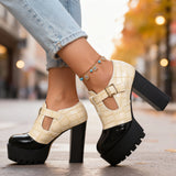 Penelope | Mary Jane Platform Block Heel Shoes