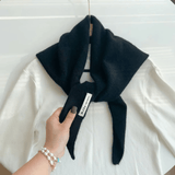 Women's Winter Knitted Triangle Scarf – Wool Blend Neck Scarf & Headscarf