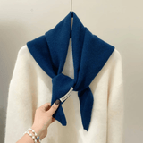 Women's Winter Knitted Triangle Scarf – Wool Blend Neck Scarf & Headscarf