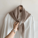 Women's Winter Knitted Triangle Scarf – Wool Blend Neck Scarf & Headscarf