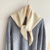 Women's Winter Knitted Triangle Scarf – Wool Blend Neck Scarf & Headscarf