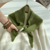 Women's Winter Knitted Triangle Scarf – Wool Blend Neck Scarf & Headscarf