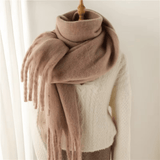 Women's Winter Cashmere Blend Scarf with Tassels – Soft Oversized Wrap Scarf