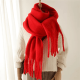 Women's Winter Cashmere Blend Scarf with Tassels – Soft Oversized Wrap Scarf