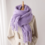 Women's Winter Cashmere Blend Scarf with Tassels – Soft Oversized Wrap Scarf
