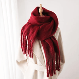 Women's Winter Cashmere Blend Scarf with Tassels – Soft Oversized Wrap Scarf