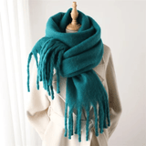 Women's Winter Cashmere Blend Scarf with Tassels – Soft Oversized Wrap Scarf