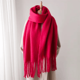 Women's Winter Cashmere Blend Scarf with Tassels – Soft Oversized Wrap Scarf