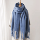 Women's Winter Cashmere Blend Scarf with Tassels – Soft Oversized Wrap Scarf
