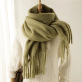Women's Winter Cashmere Blend Scarf with Tassels – Soft Oversized Wrap Scarf