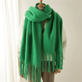 Women's Winter Cashmere Blend Scarf with Tassels – Soft Oversized Wrap Scarf