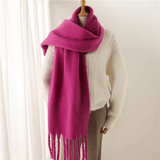 Women's Winter Cashmere Blend Scarf with Tassels – Soft Oversized Wrap Scarf