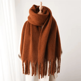 Women's Winter Cashmere Blend Scarf with Tassels – Soft Oversized Wrap Scarf