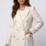 Florence | Long Double-Breasted Women's Coat with Stylish Lapels