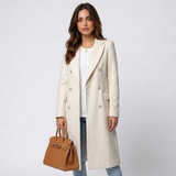 Florence | Long Double-Breasted Women's Coat with Stylish Lapels