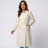 Florence | Long Double-Breasted Women's Coat with Stylish Lapels