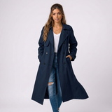 Ruby | Long Double-Breasted Women's Trench Coat with Belt